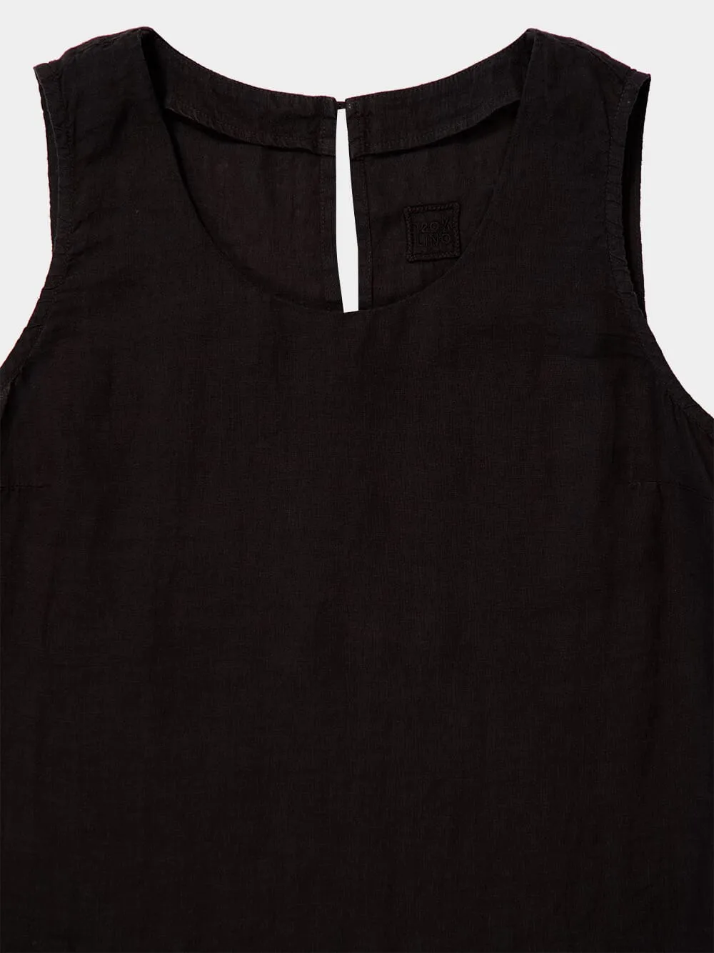 Black Sleeveless Linen Top sold by Fashion Clinic product image thumbnail 3