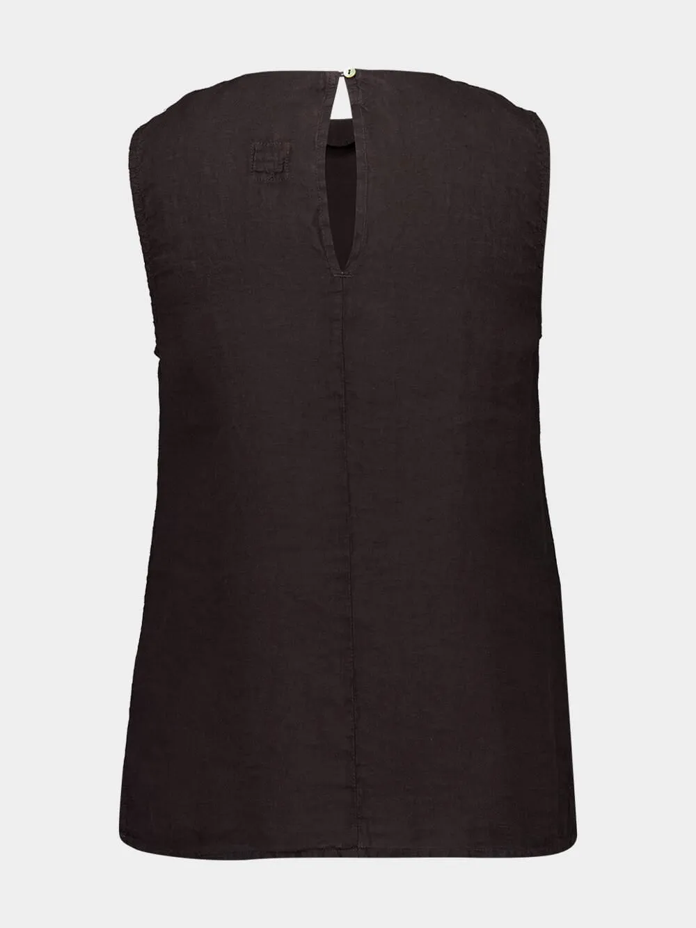 Black Sleeveless Linen Top sold by Fashion Clinic product image thumbnail 2