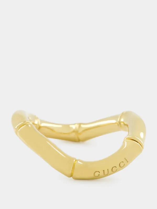 Gold Bamboo Cuff Bracelet sold by Fashion Clinic