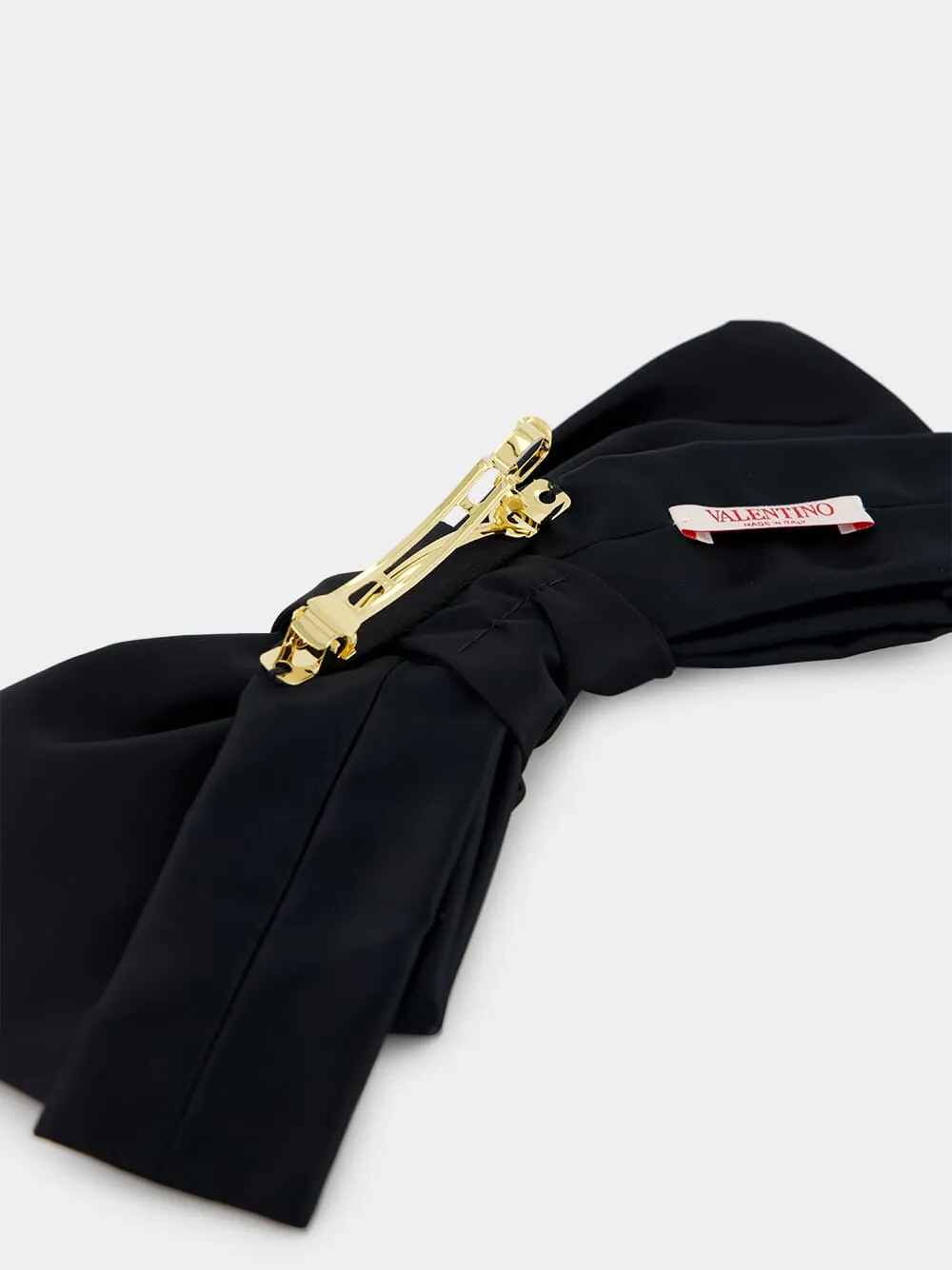 Black VLogo Signature Satin Bow Hairclip sold by Fashion Clinic product image thumbnail 4