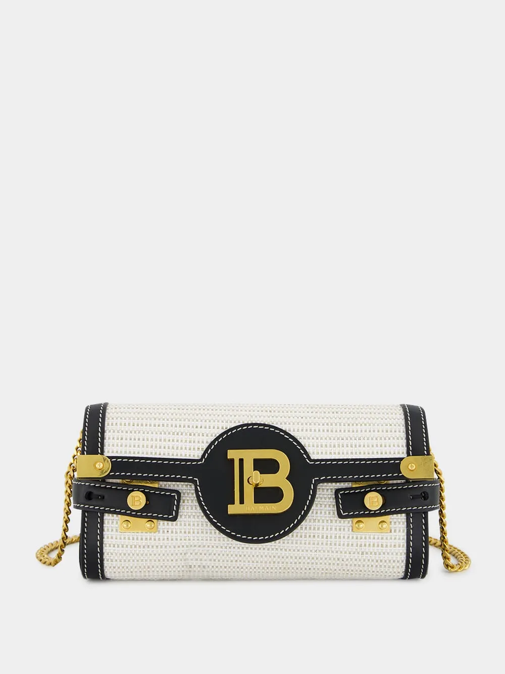 Pouch with Chain B-Buzz 23 in Raffia & Calfskin sold by Fashion Clinic