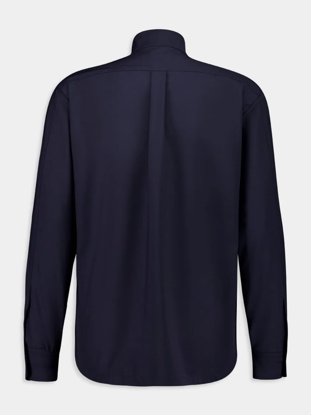 Navy Blue Wool Blend Overshirt sold by Fashion Clinic product image thumbnail 2