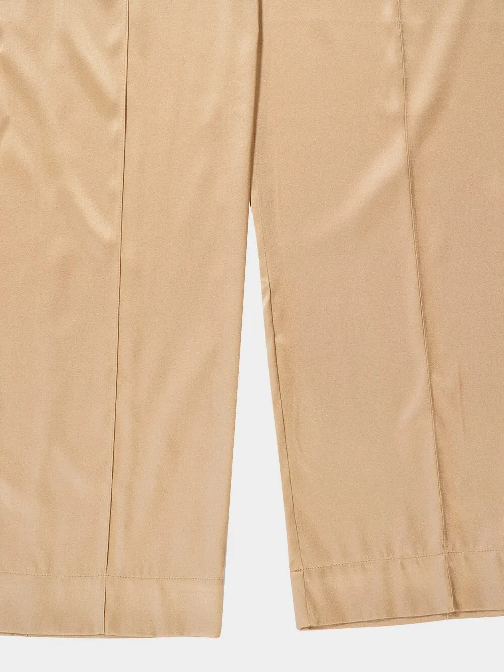 Pale Beige Stretch Silk Satin Pajama Pants sold by Fashion Clinic product image thumbnail 4