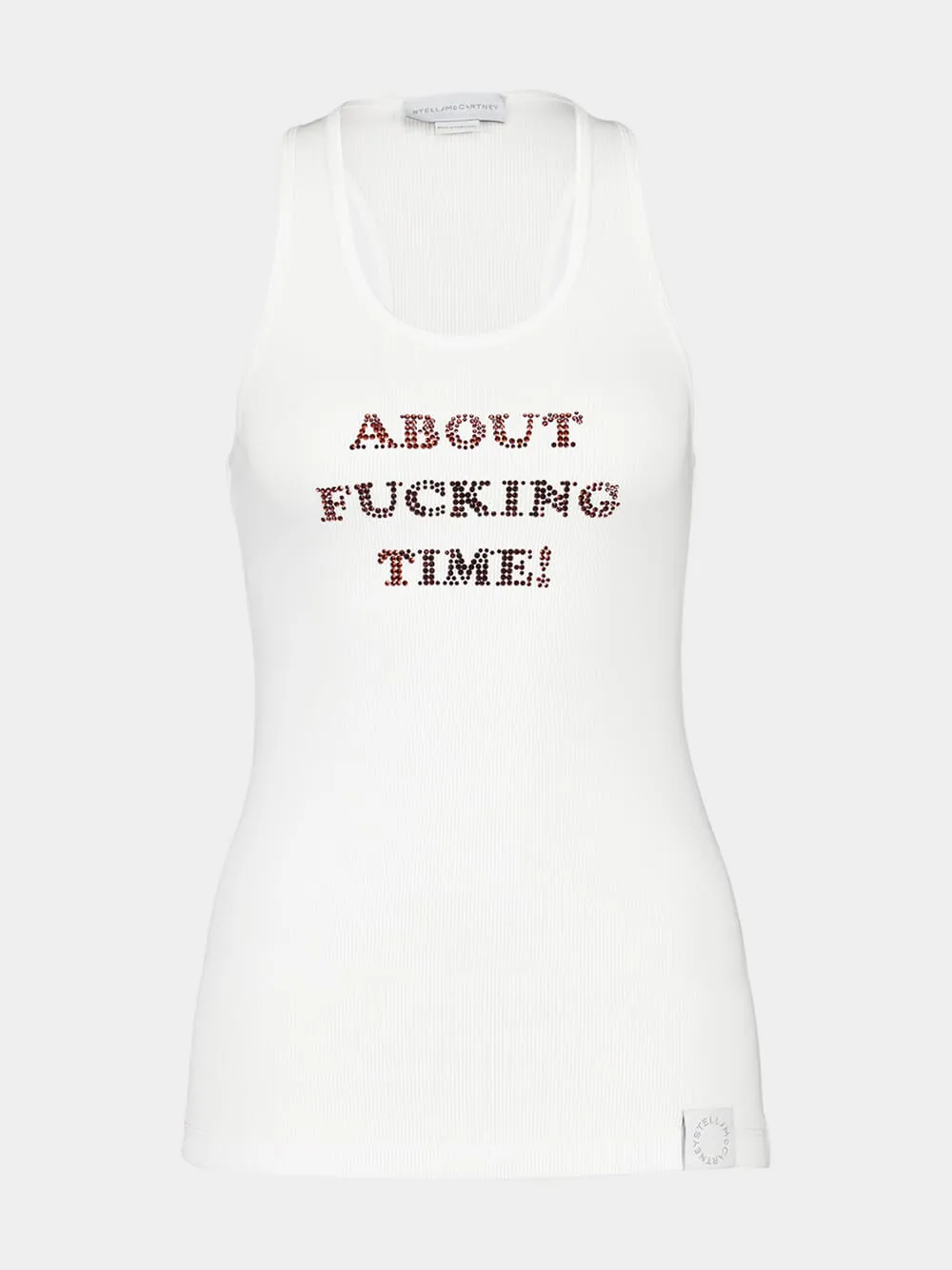 White About F*cking Time! Tank Top sold by Fashion Clinic product image thumbnail 2
