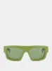 Olive Green Rectangular Frame Sunglasses sold by Fashion Clinic