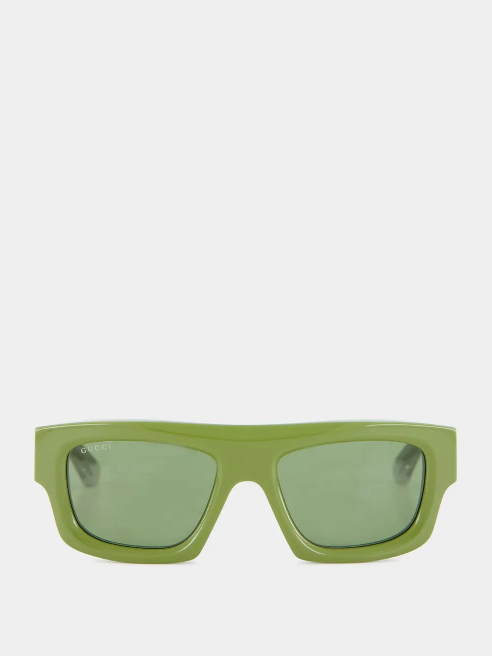 Olive Green Rectangular Frame Sunglasses sold by Fashion Clinic