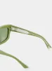 Olive Green Rectangular Frame Sunglasses sold by Fashion Clinic