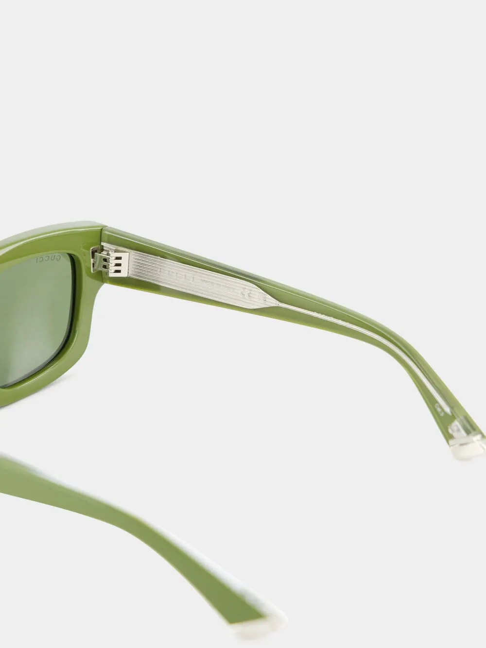 Olive Green Rectangular Frame Sunglasses sold by Fashion Clinic product image thumbnail 4
