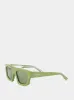 Olive Green Rectangular Frame Sunglasses sold by Fashion Clinic