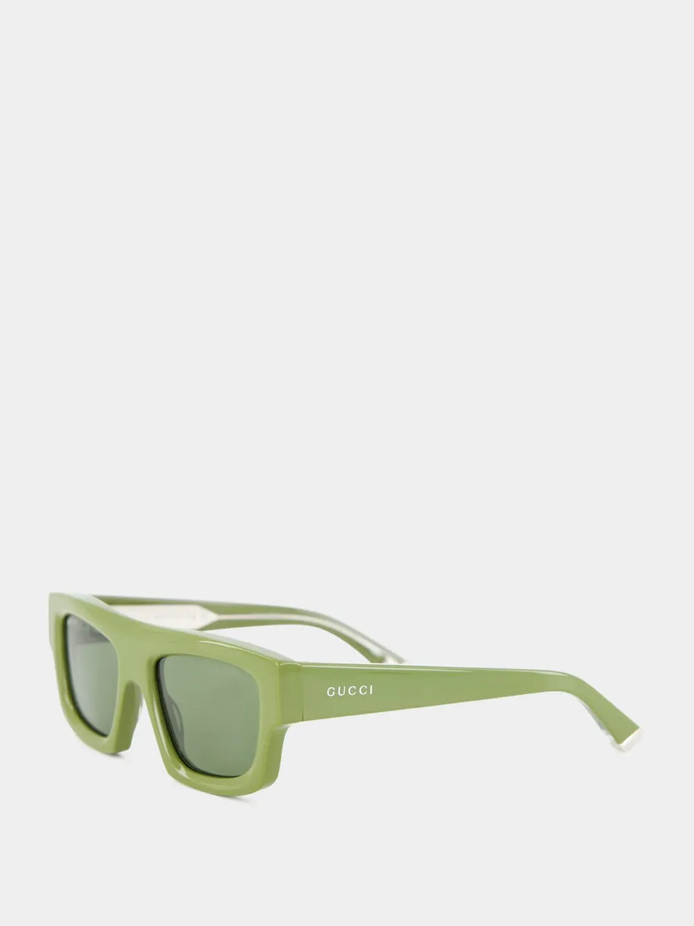 Olive Green Rectangular Frame Sunglasses sold by Fashion Clinic product image thumbnail 3