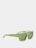 Olive Green Rectangular Frame Sunglasses sold by Fashion Clinic