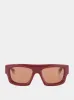Rosso Ancora Red Rectangular Frame Sunglasses sold by Fashion Clinic