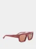 Rosso Ancora Red Rectangular Frame Sunglasses sold by Fashion Clinic