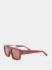 Rosso Ancora Red Rectangular Frame Sunglasses sold by Fashion Clinic