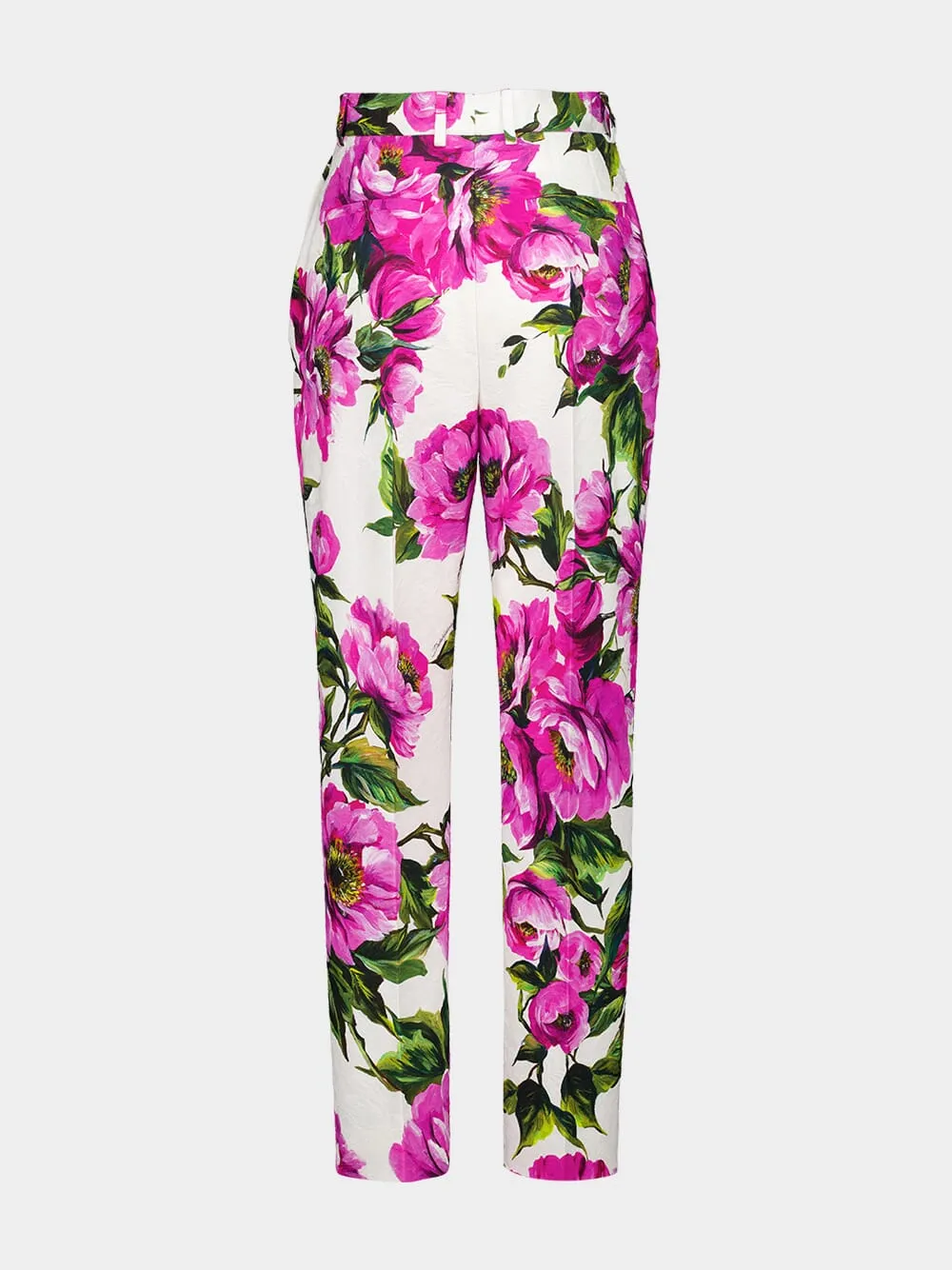 Peony-Print Cotton Jacquard Pants sold by Fashion Clinic product image thumbnail 3