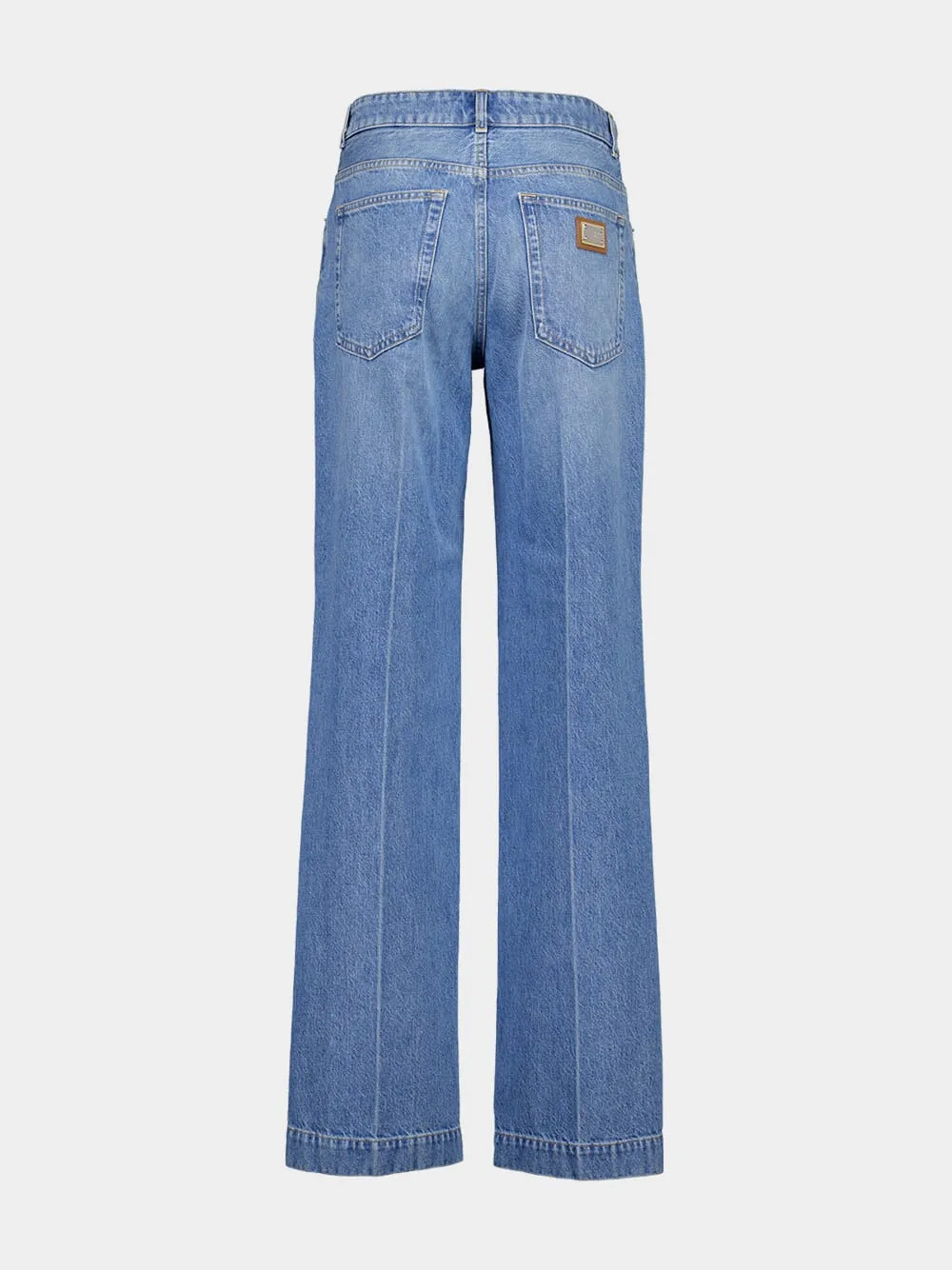Blue Loose Denim Jeans with Pressed Pleat sold by Fashion Clinic product image thumbnail 2