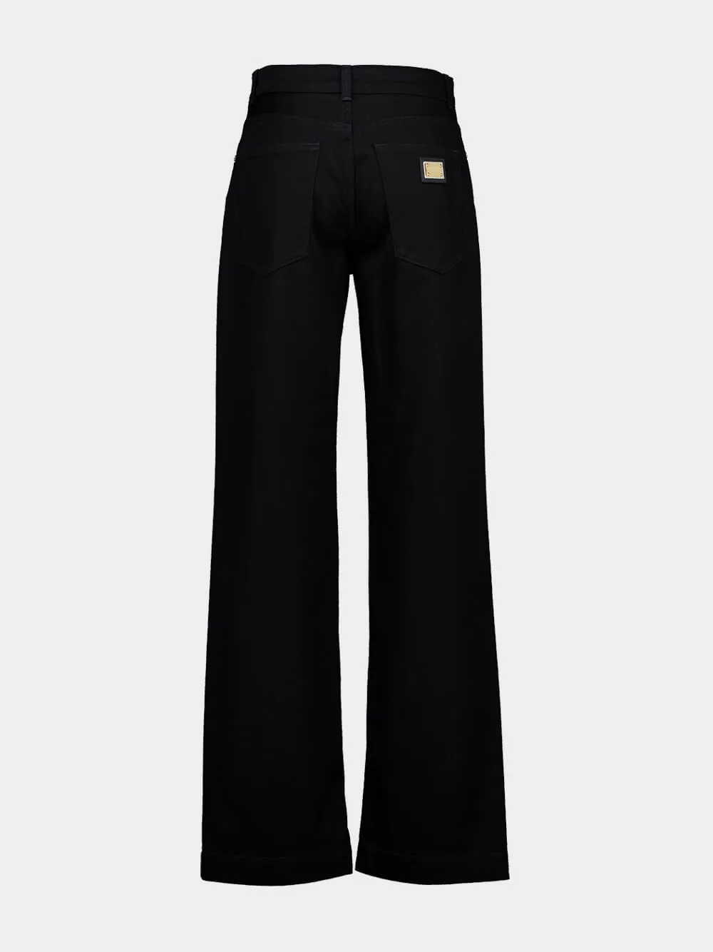Black Loose Denim Jeans with Pressed Pleat sold by Fashion Clinic product image thumbnail 4
