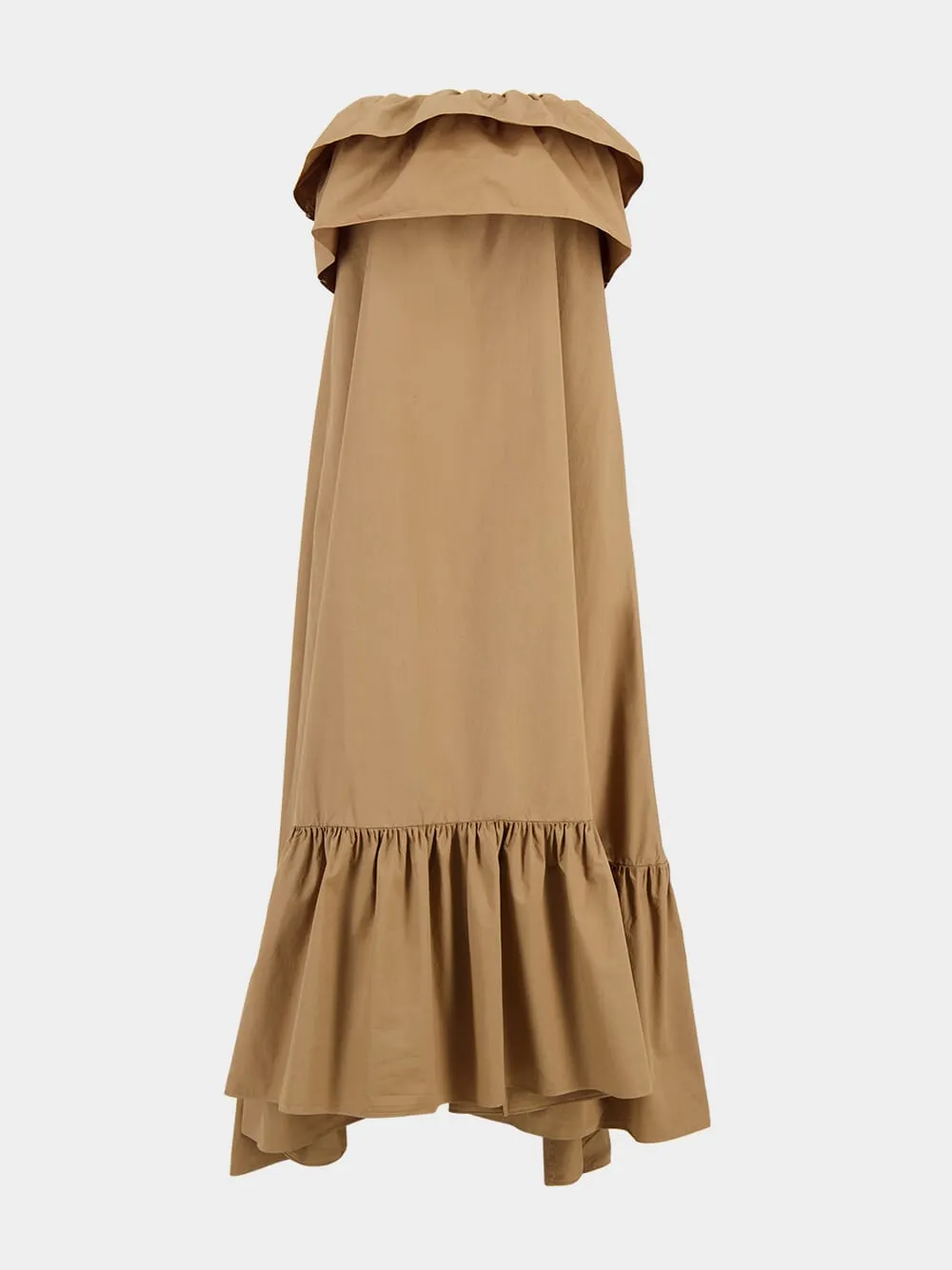 Beige Foncé Ruffled Cotton Serge Maxi Dress sold by Fashion Clinic product image thumbnail 2