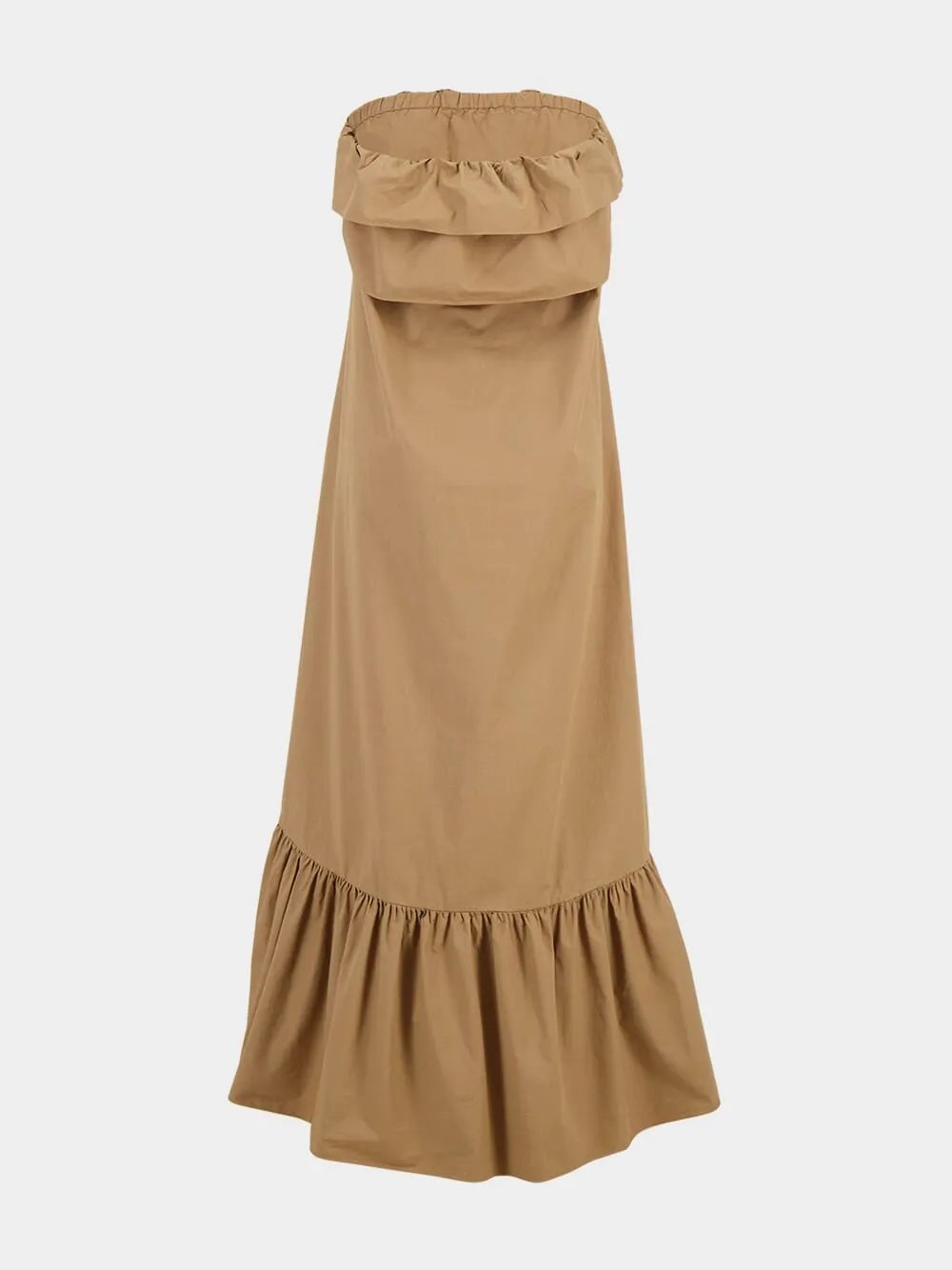 Beige Foncé Ruffled Cotton Serge Maxi Dress sold by Fashion Clinic product image thumbnail 3
