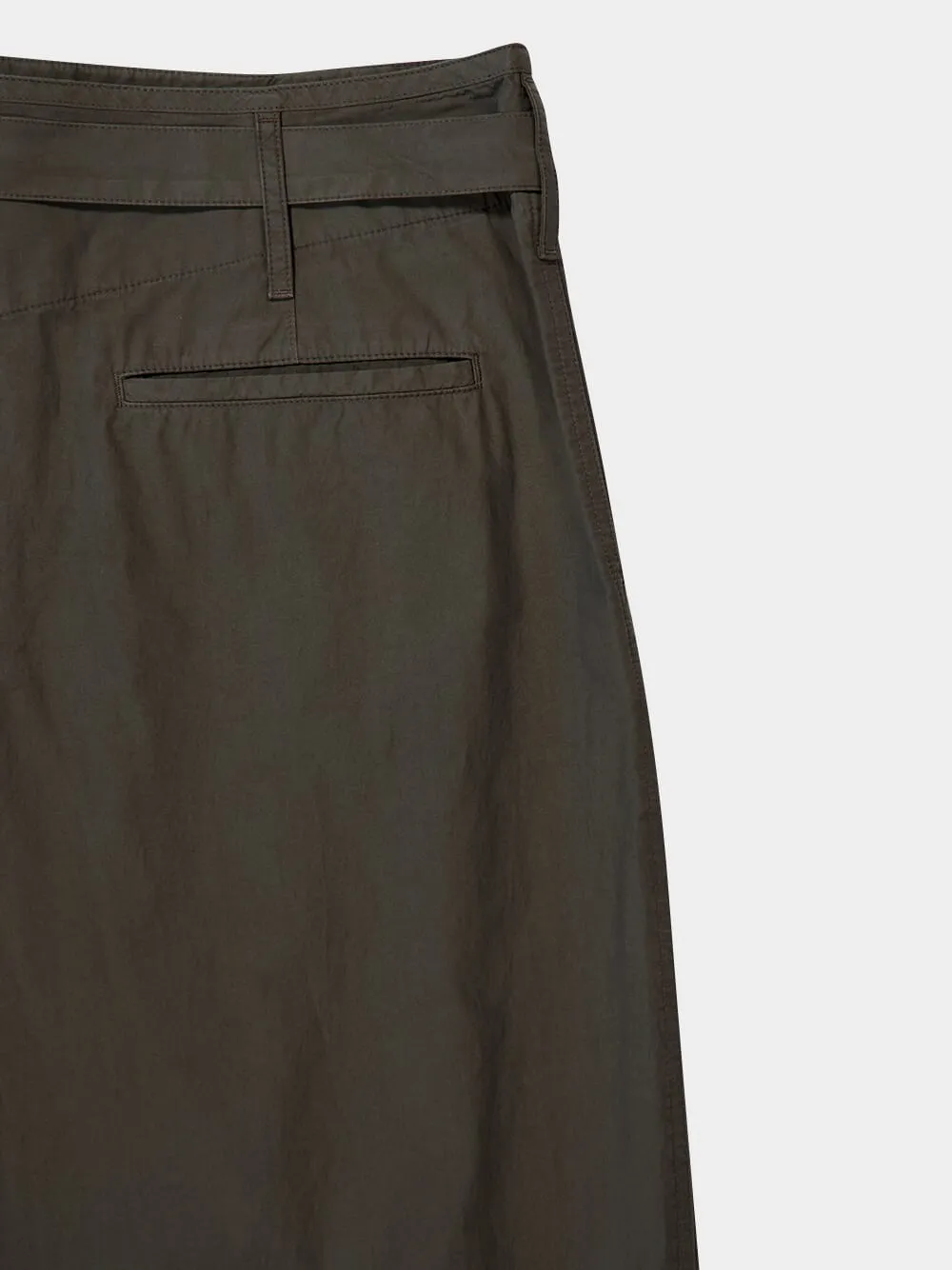 Dark Brown Pleated Cotton Belted Trousers sold by Fashion Clinic product image thumbnail 4