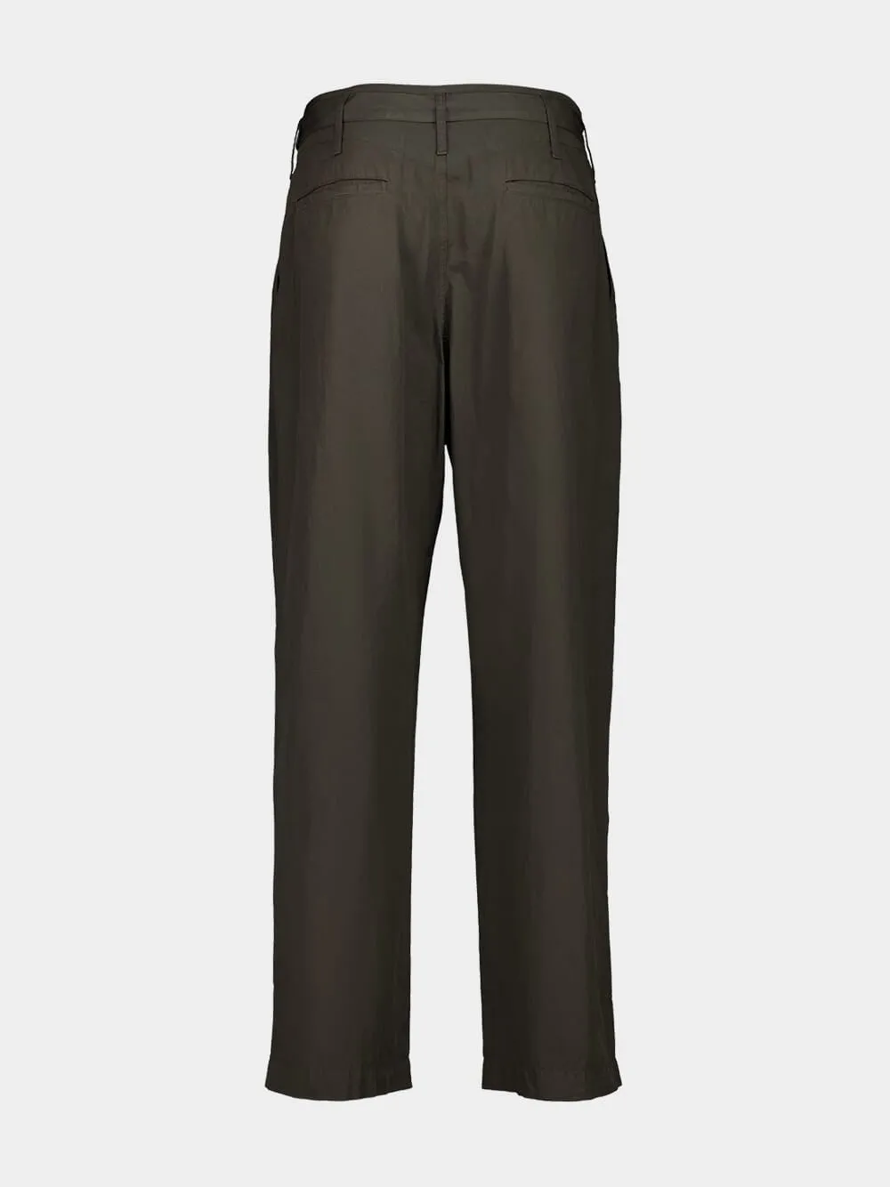 Dark Brown Pleated Cotton Belted Trousers sold by Fashion Clinic product image thumbnail 2
