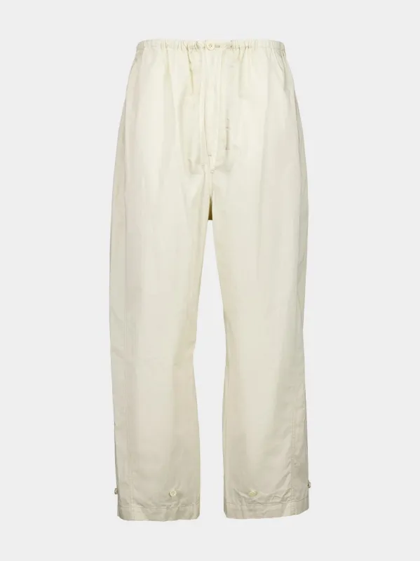 Creamy White Twisted Cotton Pants sold by Fashion Clinic