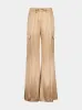 Pale Beige Stretch Silk Cargo PJ Pants sold by Fashion Clinic