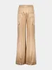 Pale Beige Stretch Silk Cargo PJ Pants sold by Fashion Clinic