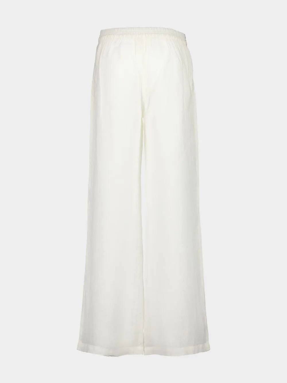 White Wide-Leg Linen Pants sold by Fashion Clinic product image thumbnail 2