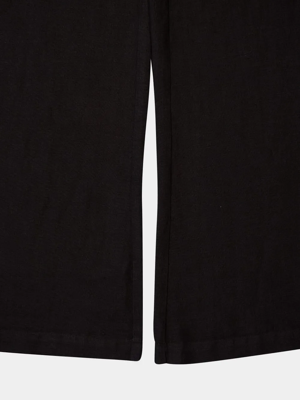 Black Wide-Leg Linen Pants sold by Fashion Clinic product image thumbnail 4