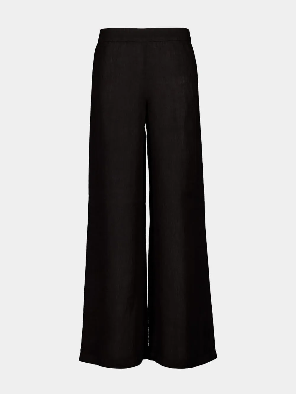Black Wide-Leg Linen Pants sold by Fashion Clinic