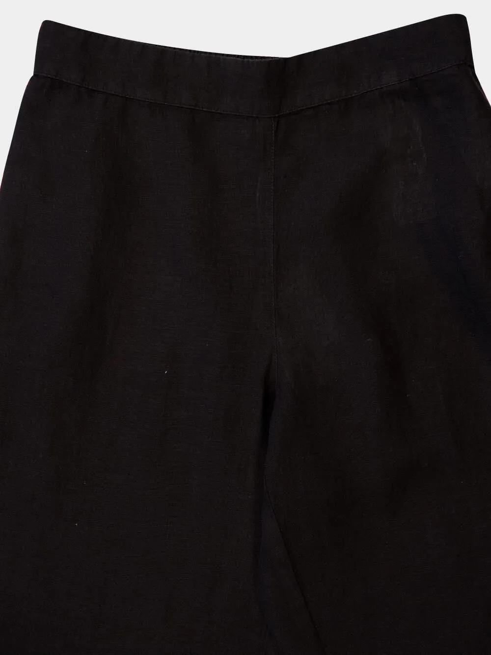 Black Wide-Leg Linen Pants sold by Fashion Clinic product image thumbnail 3