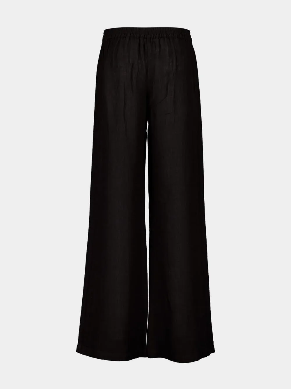Black Wide-Leg Linen Pants sold by Fashion Clinic product image thumbnail 2