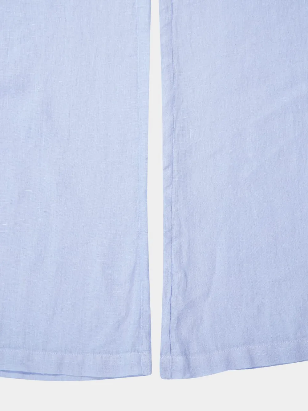 Aquatic Blue Wide-Leg Linen Pants sold by Fashion Clinic product image thumbnail 4