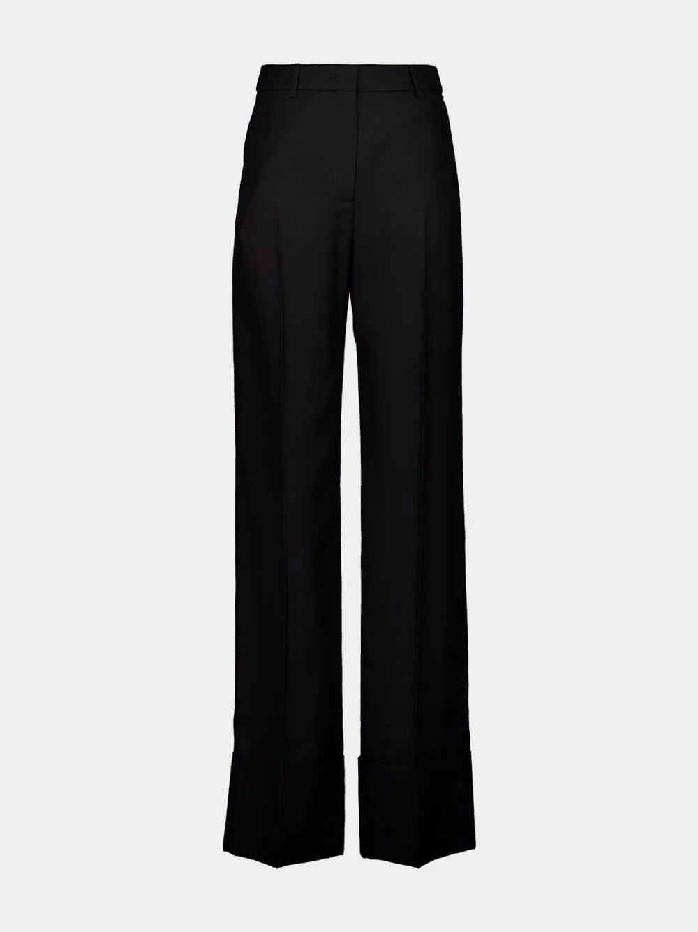 Black Tailored Woven Silk Trousers sold by Fashion Clinic