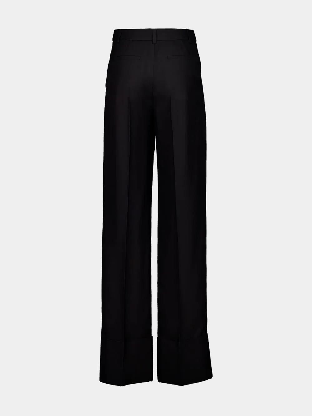 Black Tailored Woven Silk Trousers sold by Fashion Clinic product image thumbnail 2