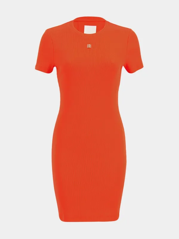 Orange 4G Plaque Short-Sleeved Mini Dress sold by Fashion Clinic