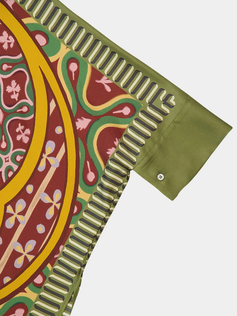 Green Silk Foulard Print Button-Up Shirt sold by Fashion Clinic product image thumbnail 4