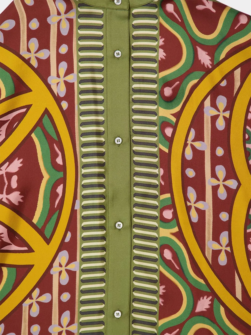 Green Silk Foulard Print Button-Up Shirt sold by Fashion Clinic product image thumbnail 3