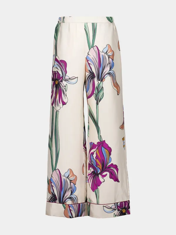 Iris Placee Floral Silk Pajama Trousers sold by Fashion Clinic