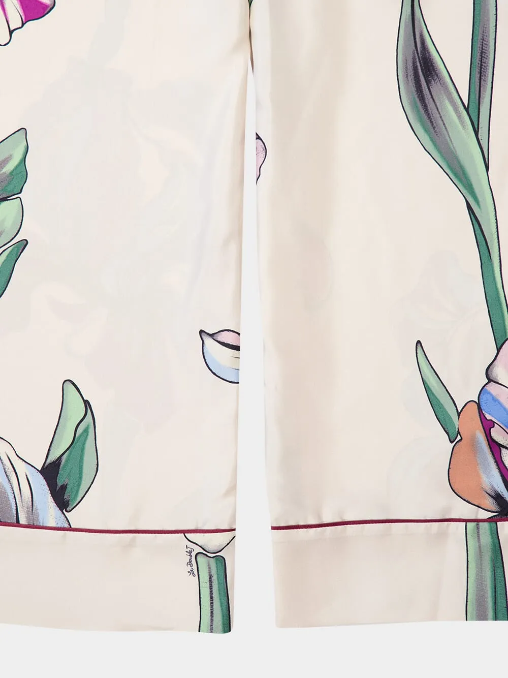 Iris Placee Floral Silk Pajama Trousers sold by Fashion Clinic product image thumbnail 4