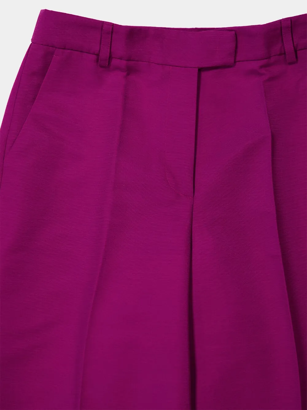 Solid Purple Wide-Leg Cady Wool Trousers sold by Fashion Clinic product image thumbnail 5