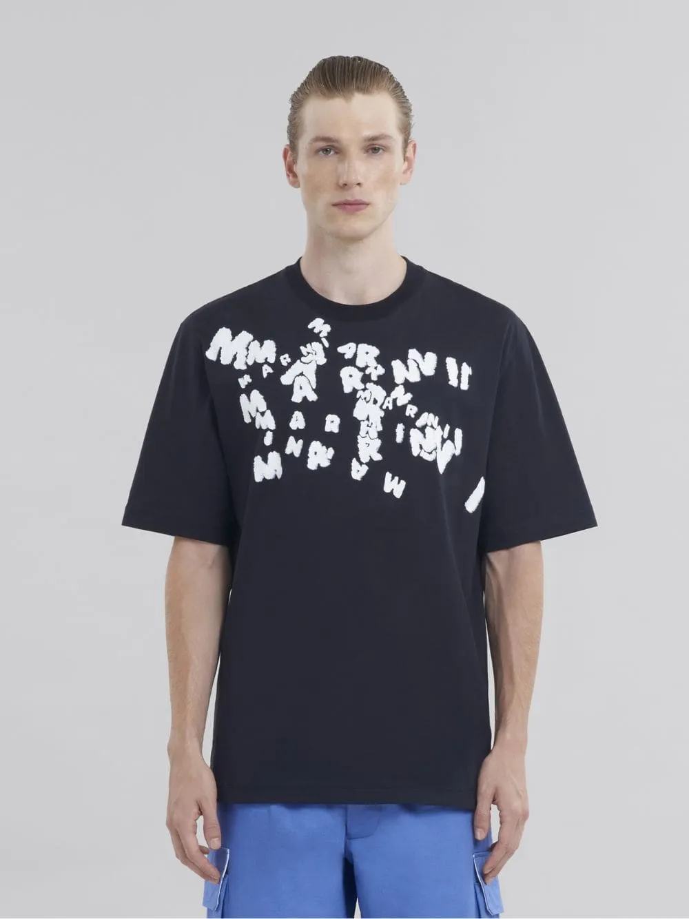 Black Cotton T-Shirt with Caos Logo sold by Fashion Clinic