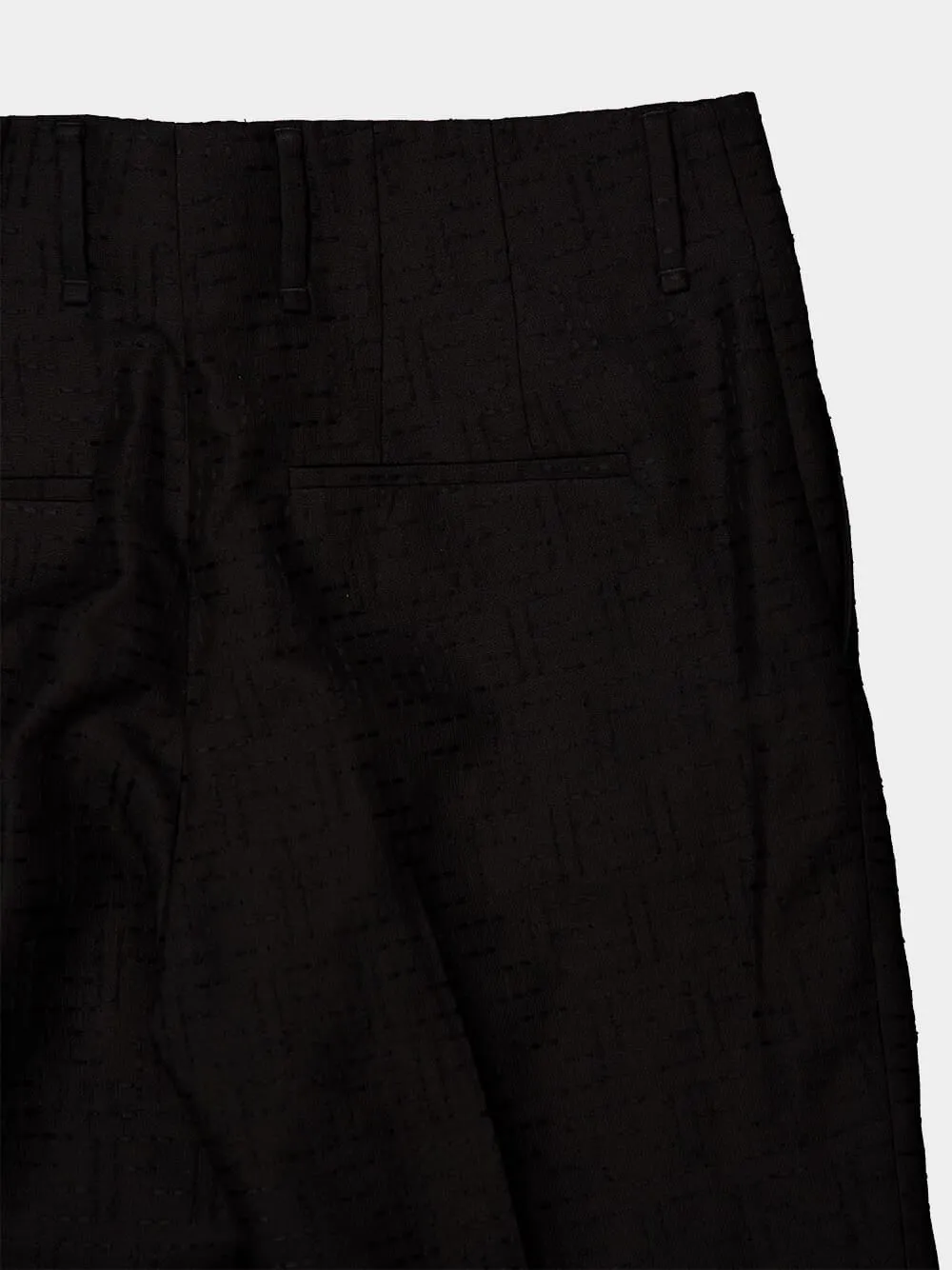Black Linen FF Jacquard Tailored Trousers sold by Fashion Clinic product image thumbnail 4