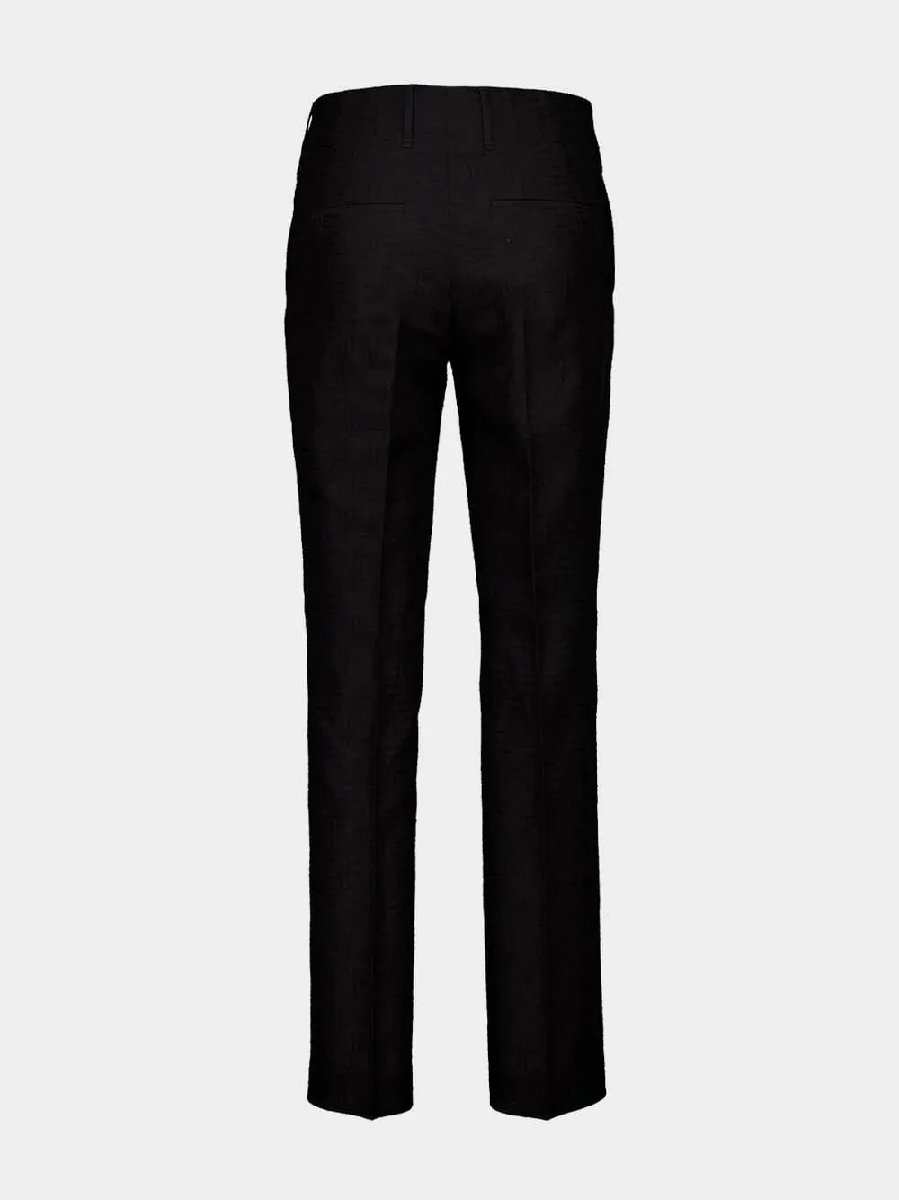 Black Linen FF Jacquard Tailored Trousers sold by Fashion Clinic product image thumbnail 2