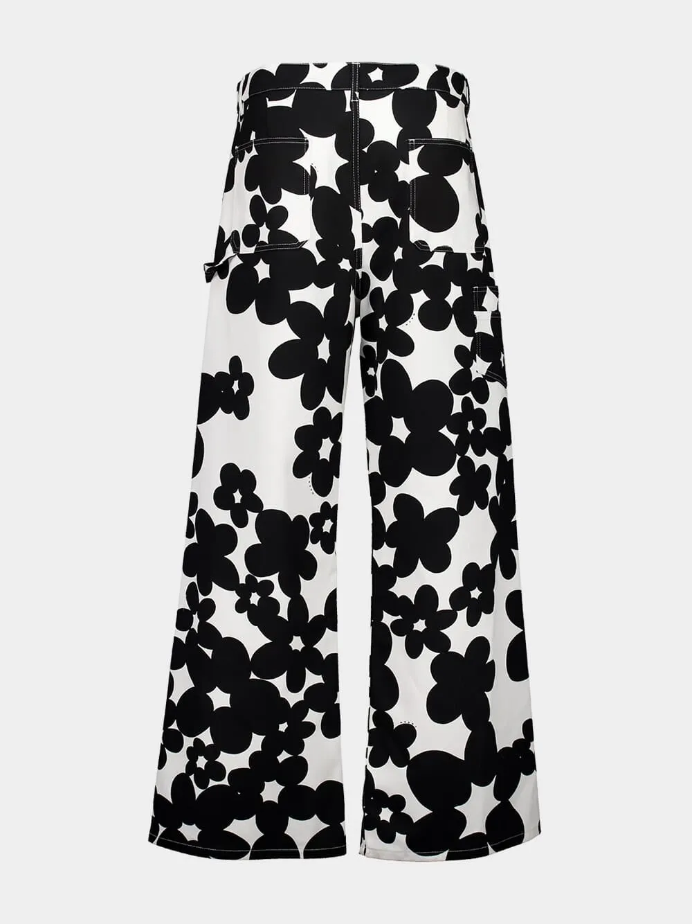 Black and White Dillies Print Cotton Cargo Pants sold by Fashion Clinic product image thumbnail 3