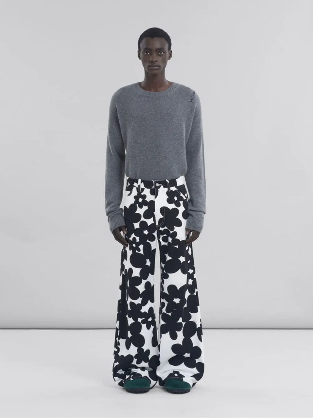 Black and White Dillies Print Cotton Cargo Pants sold by Fashion Clinic product image thumbnail 2