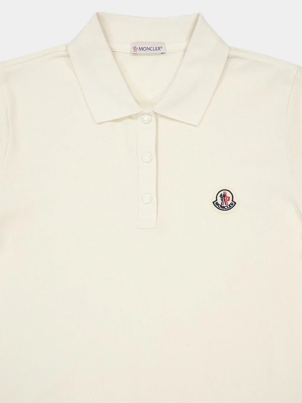 White Logo Patch Cotton Polo Shirt sold by Fashion Clinic product image thumbnail 5
