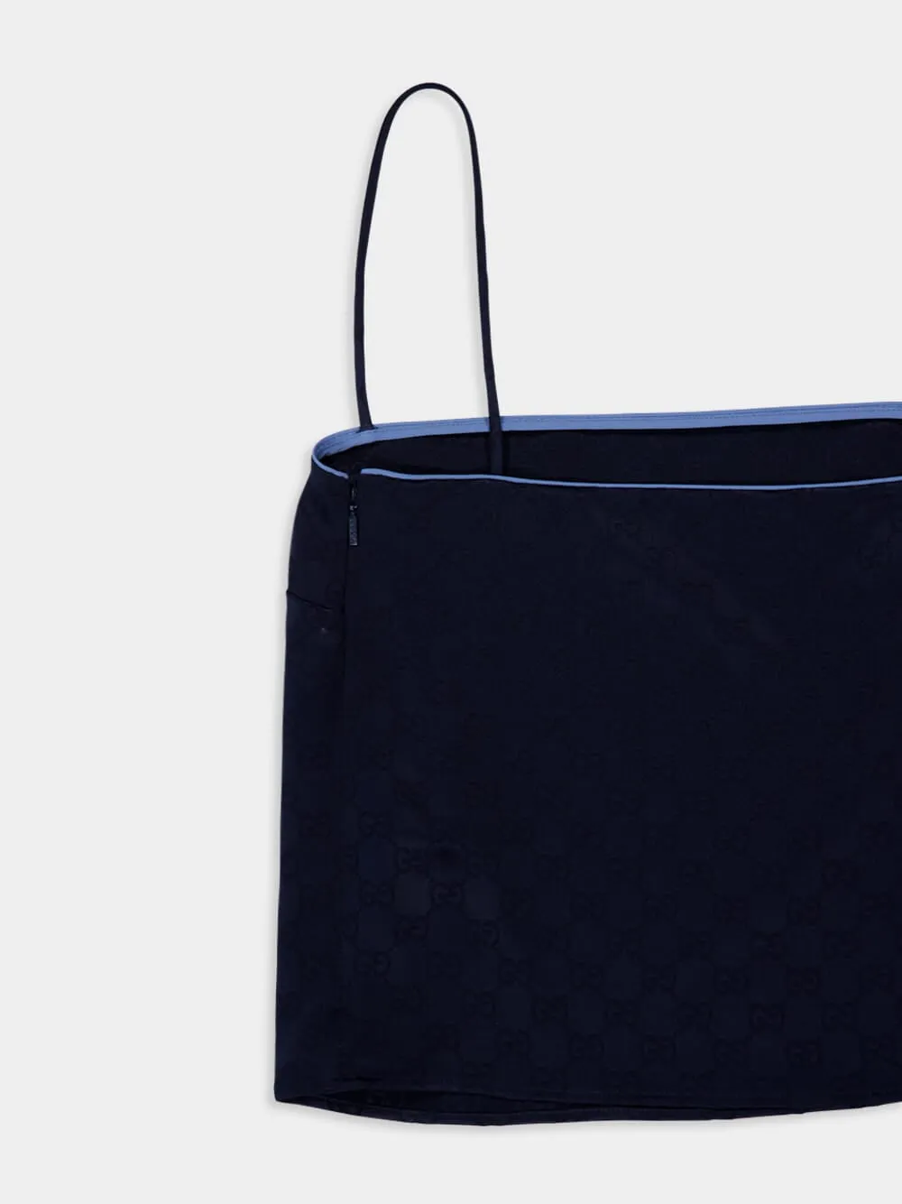 Dark Blue GG Satin Strappy Top sold by Fashion Clinic product image thumbnail 4