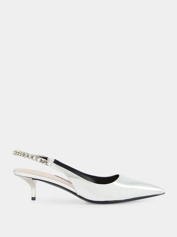 Silver Signoria Slingback Pumps sold by Fashion Clinic